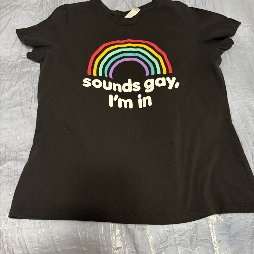 District Black Tee with Rainbow Pride
